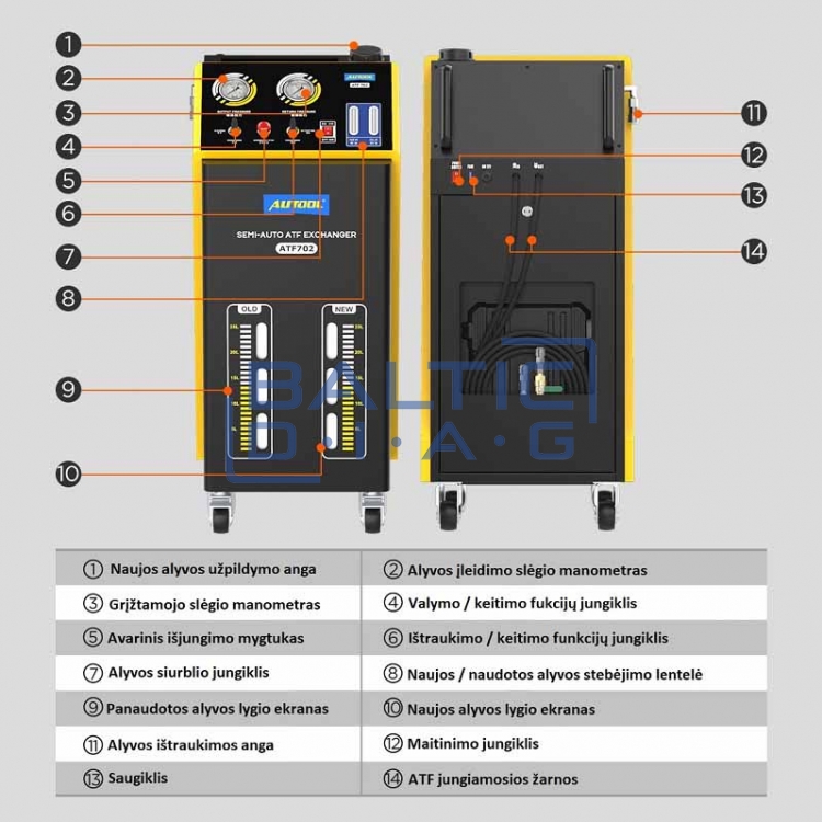 Semi automatic transmission fluid exchange station Autool ATF702