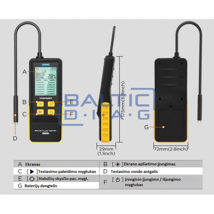 Brake fluid condition testing device Autool AS502