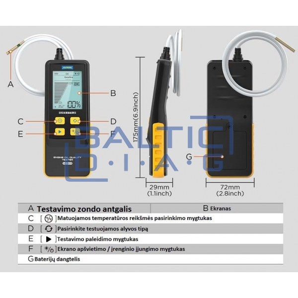 Internal combustion engine oil testing device Autool AS503