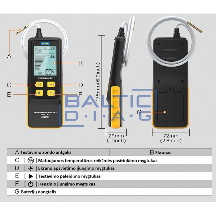 Automatic gearbox oil condition testing device Autool AS505
