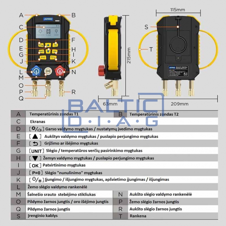 Digital refrigerant service unit Autool LM160