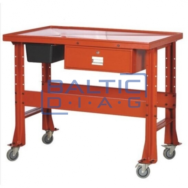 Mobile workbench with liquid collection capacity 13l