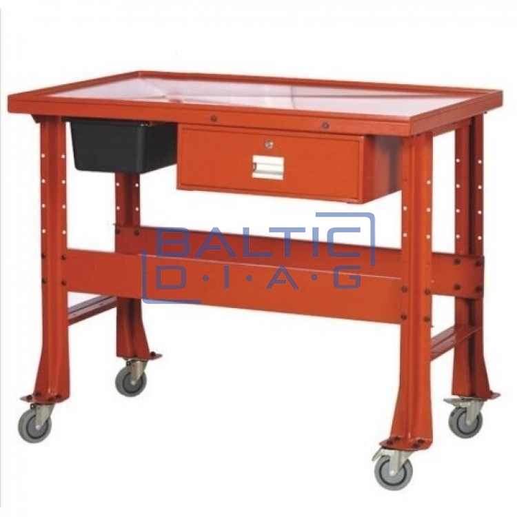 Mobile workbench with liquid collection capacity 13l