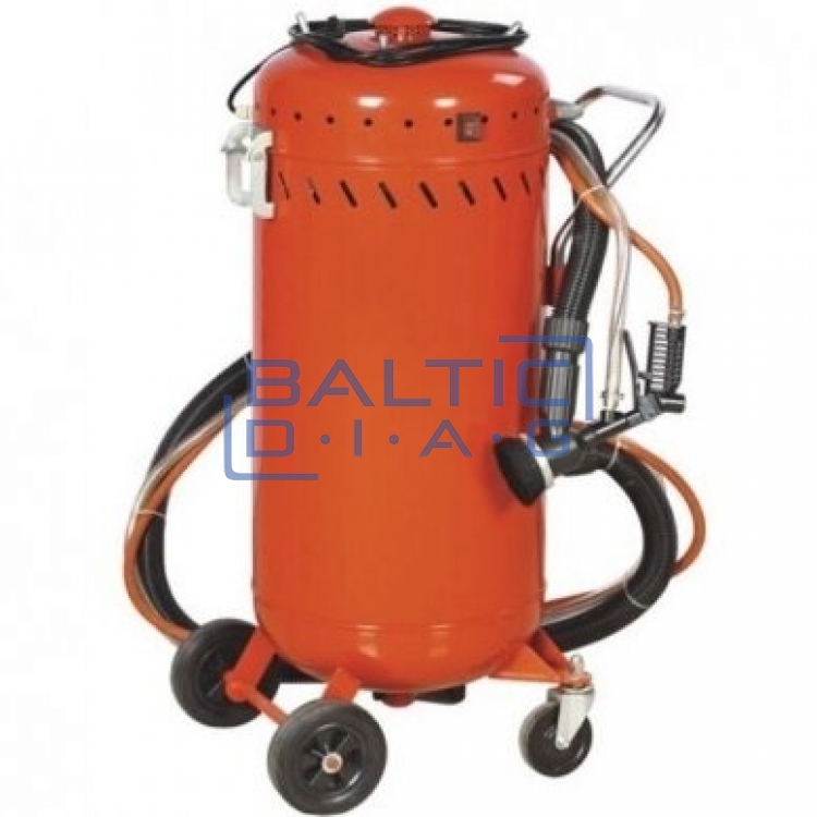 Dust-free sandblaster with 106l capacity and vacuum suction