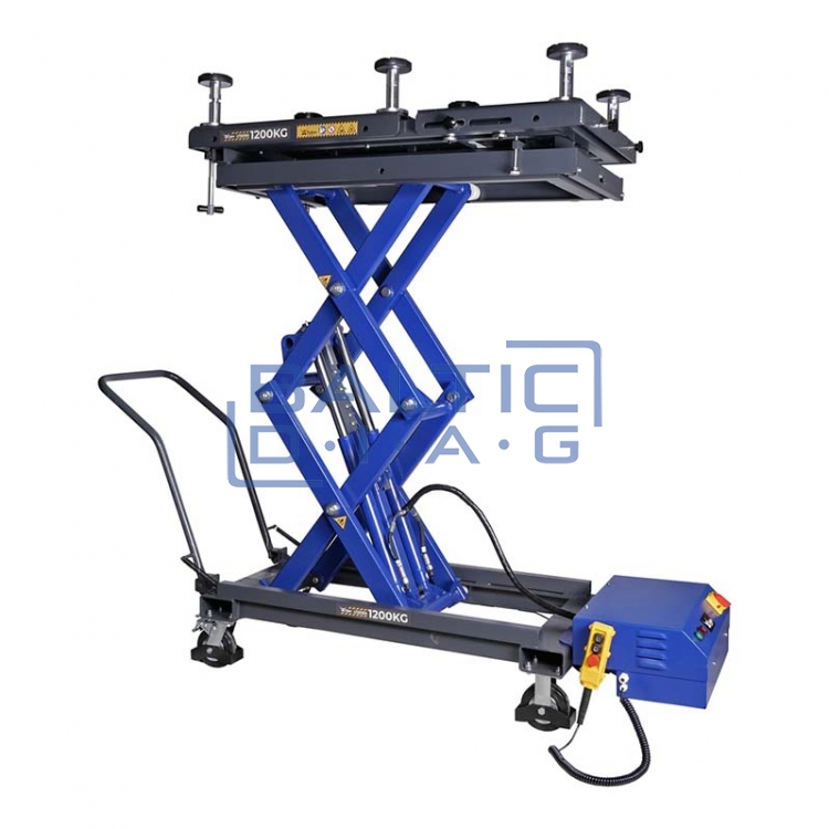 Mobile electro-hydraulic scissor lift for electric cars 1200 kg