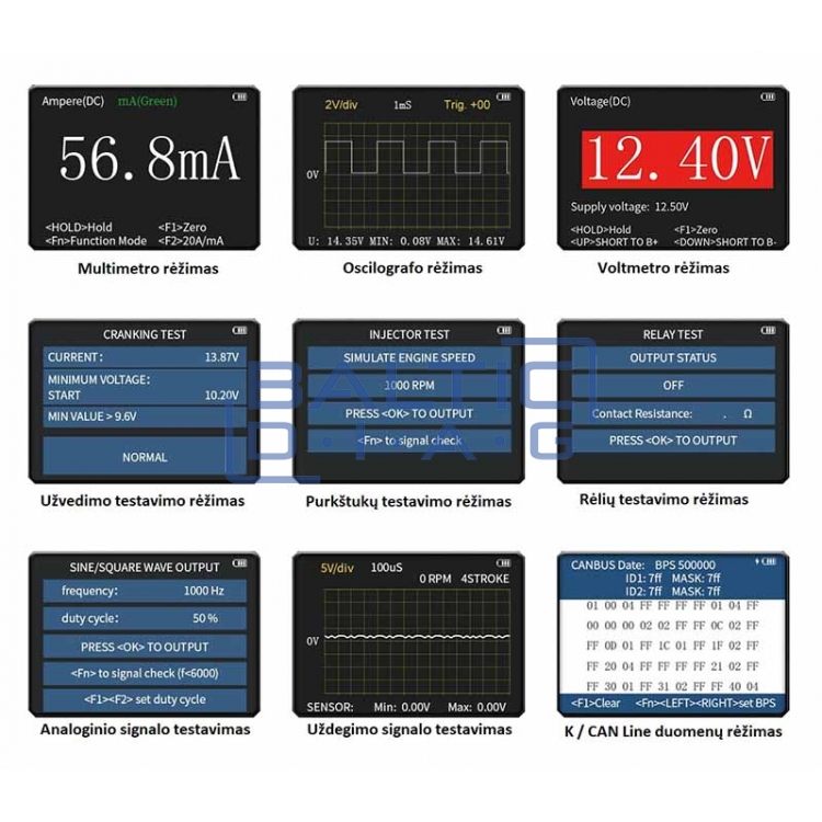 Automobilių diagnostikos multimetras, Autool DM303