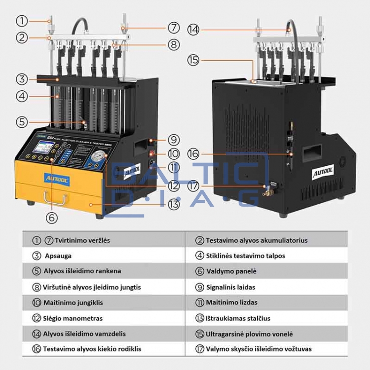 Устройство для проверки и промывки бензиновых форсунок Autool CT500 GDI EFI FEI
