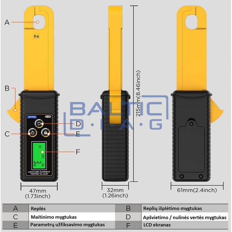 Клещи для измерения тока Autool BT270