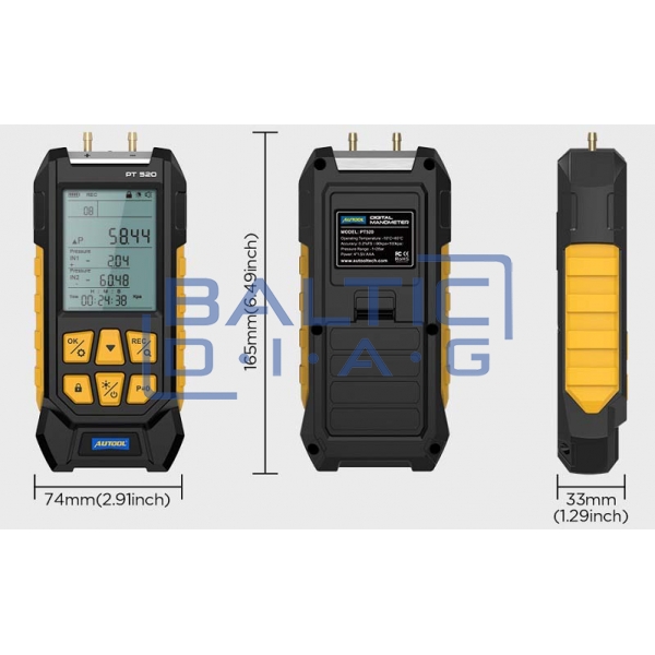 Прибор измерения давления воздуха Autool PT520