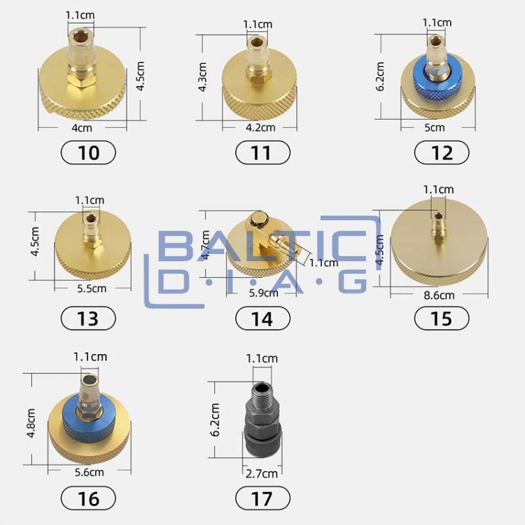 Brake system filling nozzle set Autool