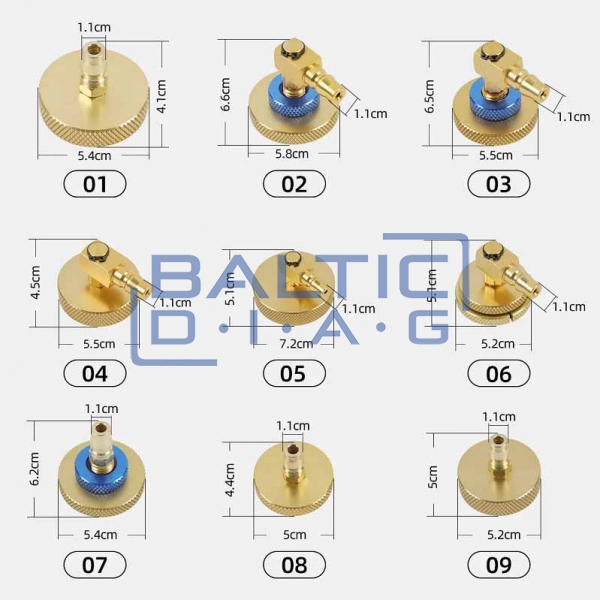 Brake system filling nozzle set Autool