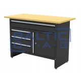 A workbench with a wooden surface