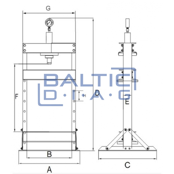 Hydraulic press 20 tons with foot pedal