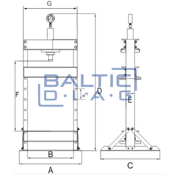 Pneumo-hydraulic press 50 tons
