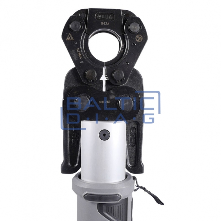 Cordless pipe crimping pliers, M-shaped, 32 kN