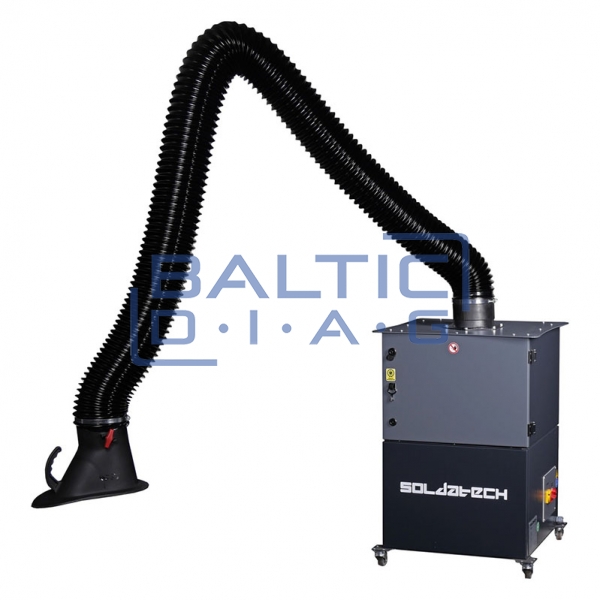 Mobili suvirinimo dūmų nutraukimo sistema 0,75 kW, 1000 m³/val. Soldatech