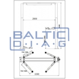 Two post lift with electromagnetic Locking and 3 + 3 stage arms, 4.5T BD-4500VEL33