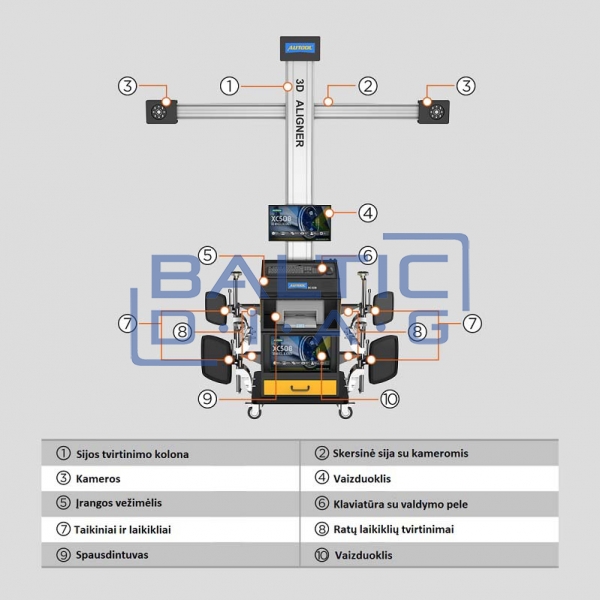 Automatinis ratų suvedimo stendas Autool XC508 3D