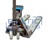 Stainless steel pallet trolley 2500 kg with scales, 115 cm