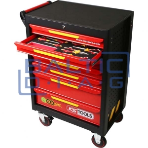 Tool trolley ECOLine with 42 insulated tools, for electric vehicles