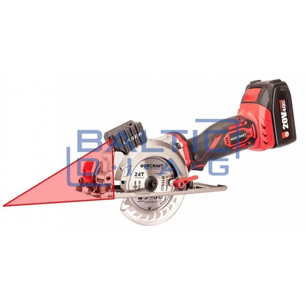 Cordless circular saw Warcraft, 115 mm with laser