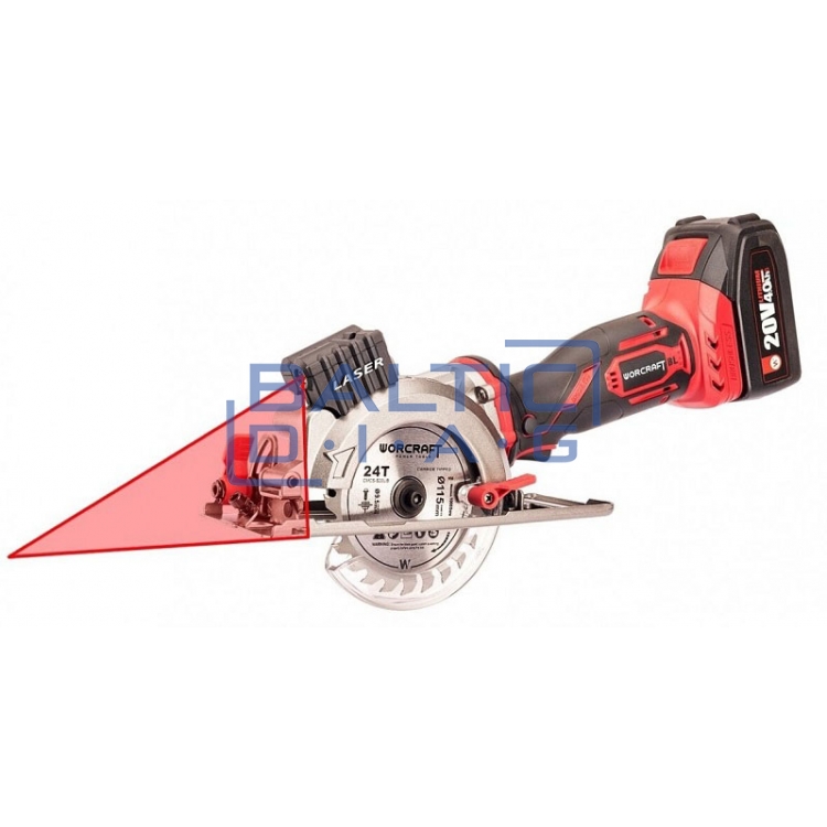 Cordless circular saw Warcraft, 115 mm with laser