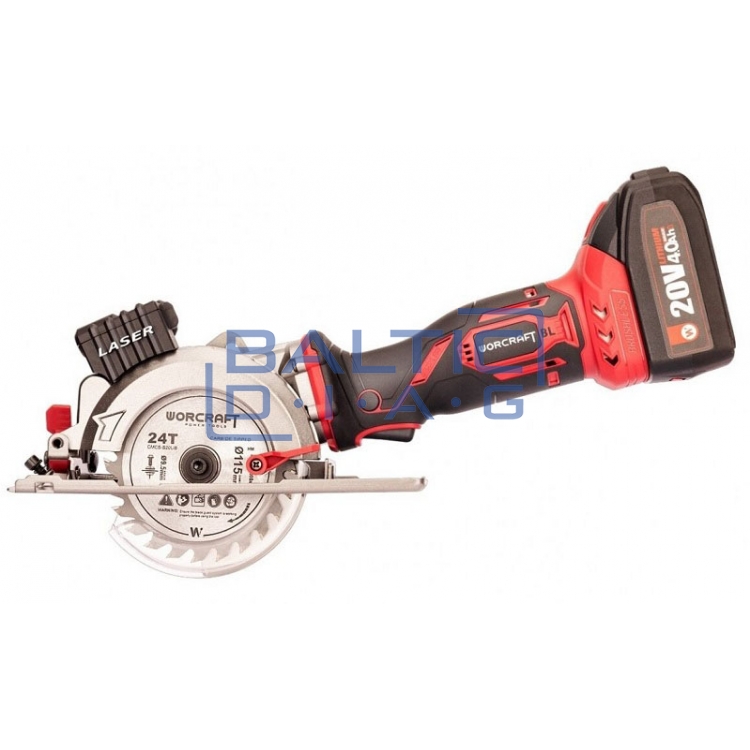 Cordless circular saw Warcraft, 115 mm with laser
