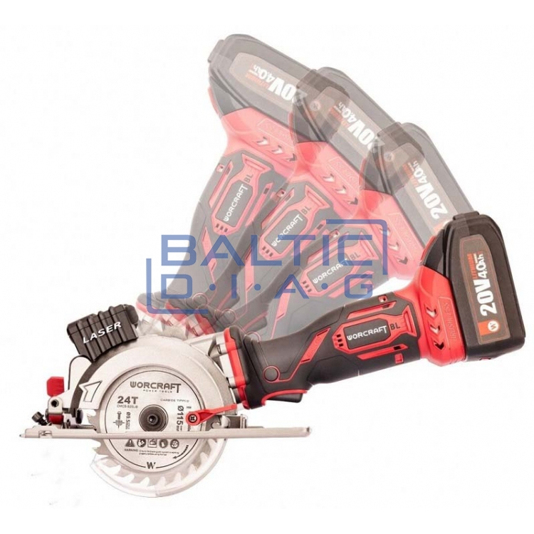 Cordless circular saw Warcraft, 115 mm with laser