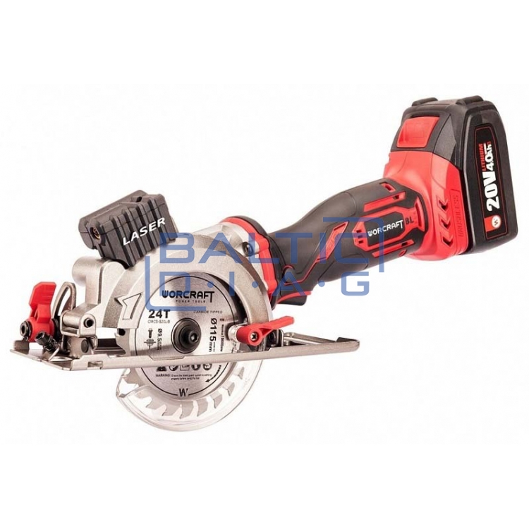 Cordless circular saw Warcraft, 115 mm with laser