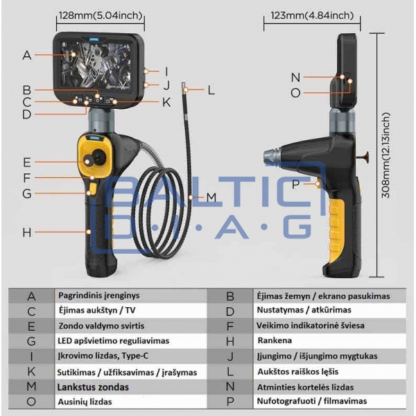 Autool SVB308 four-way controlled endoscope