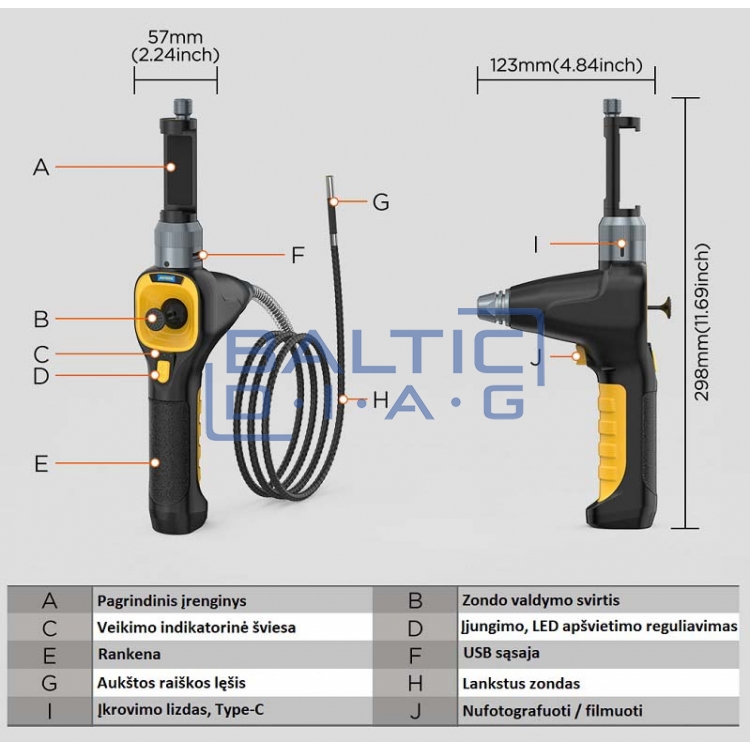 Endoscope Autool SVB303 controlled in four directions