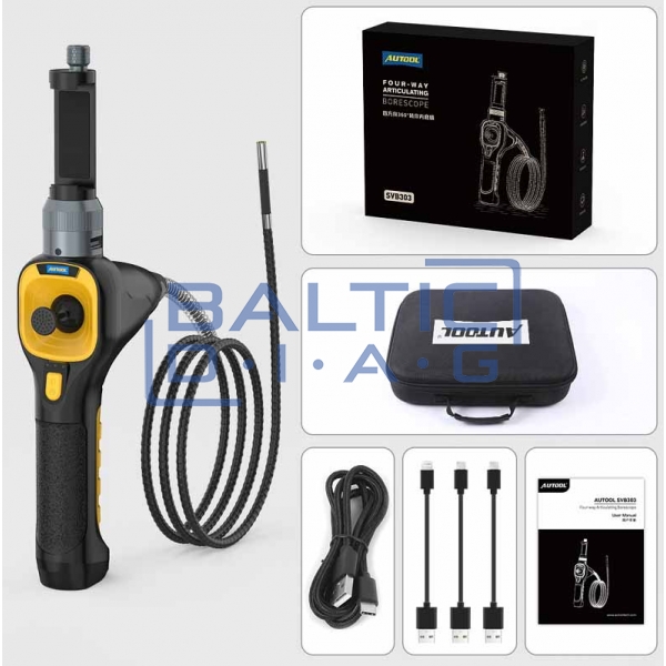 Keturiomis kryptimis valdomas endoskopas Autool SVB303