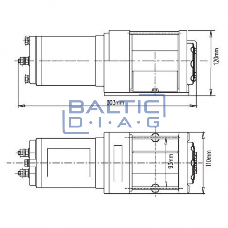 Electric Pulling Winch, 12 V, 1134 kg
