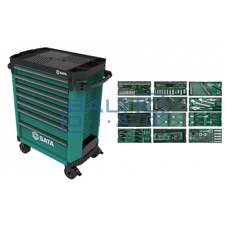 Tool trolley, 7 drawers Sata Pro with 246 pcs. tools