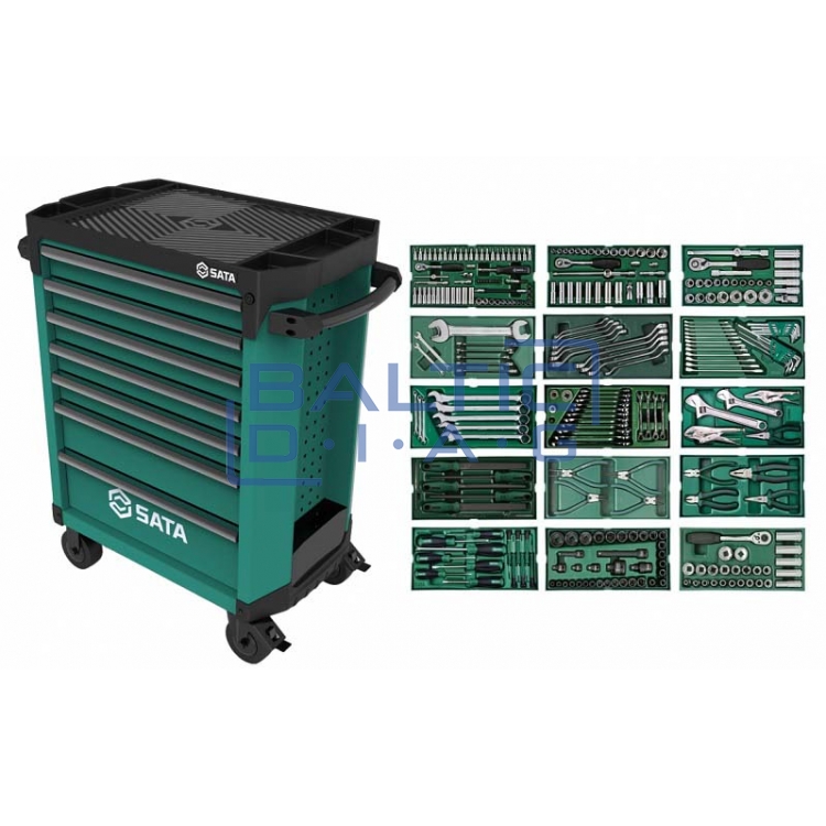 Tool trolley, 7 drawers Sata Pro with 300 pcs. tools