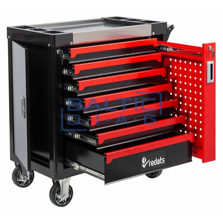 Tool trolley with 7 drawers and pull-out wall and 258 pcs. tools Redats