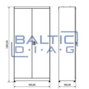 Metal work cabinet with 4 shelves Valkenpower