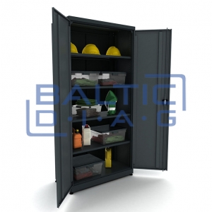 Metal work cabinet with 4 shelves Valkenpower
