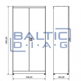 Metal work cabinet with 4 drawers, 4 shelves and boxes Valkenpower