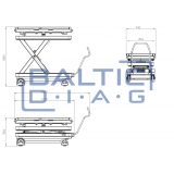 Electrohydraulic, mobile scissor lift for electric cars BT1200