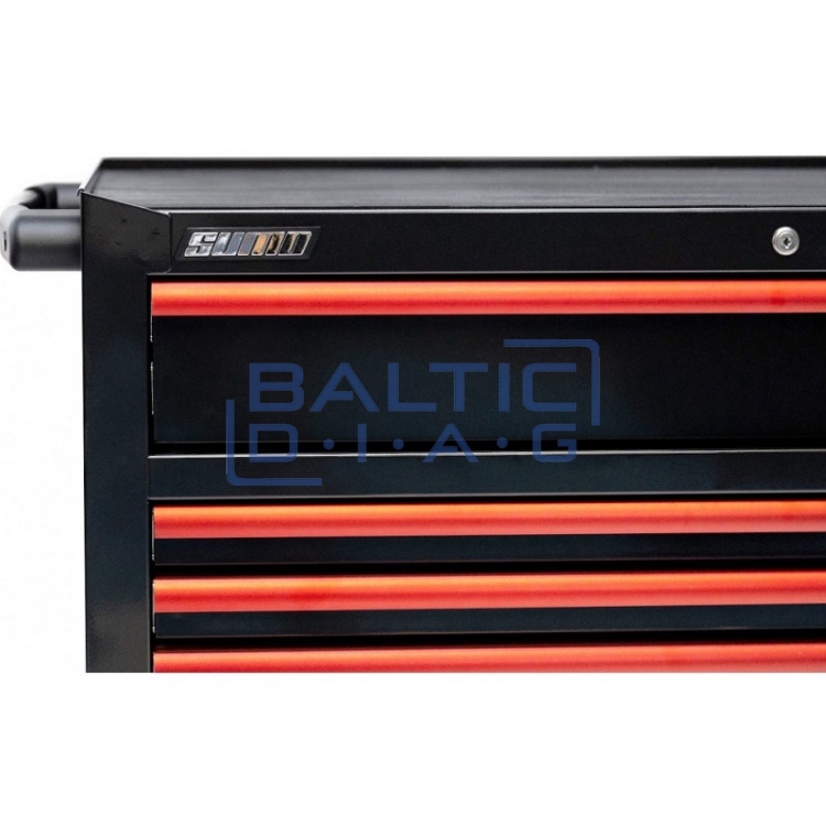 Įrankių vežimėlis su 14 stalčių SPtools Custom series