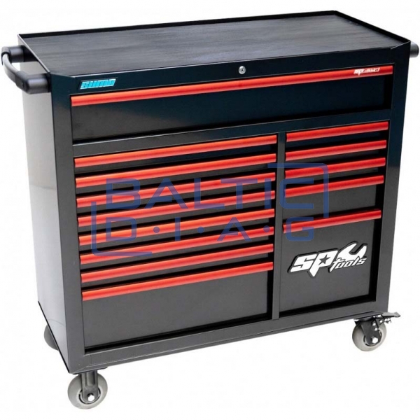 Įrankių vežimėlis su 14 stalčių SPtools Custom series