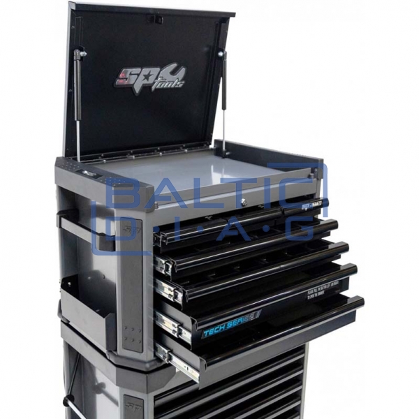 Тележка для инструментов с верхним ящиком и 16 ящиками, серия SPtools Tech