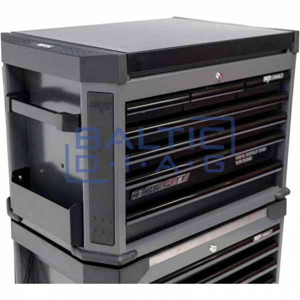 Tool trolley with top box and 16 drawers, SPtools Tech series