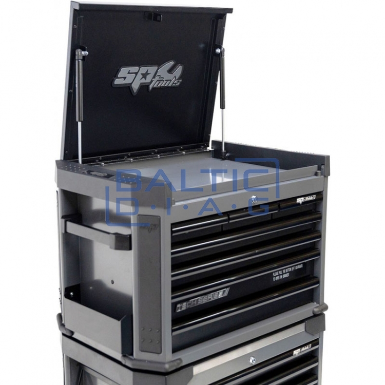 Tool trolley with top box and 16 drawers, SPtools Tech series