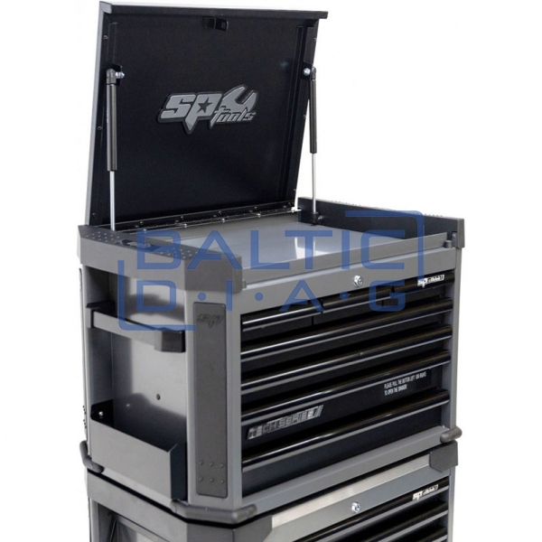 Įrankių vežimėlis su viršutine dėže ir 16 stalčių, SPtools Tech series