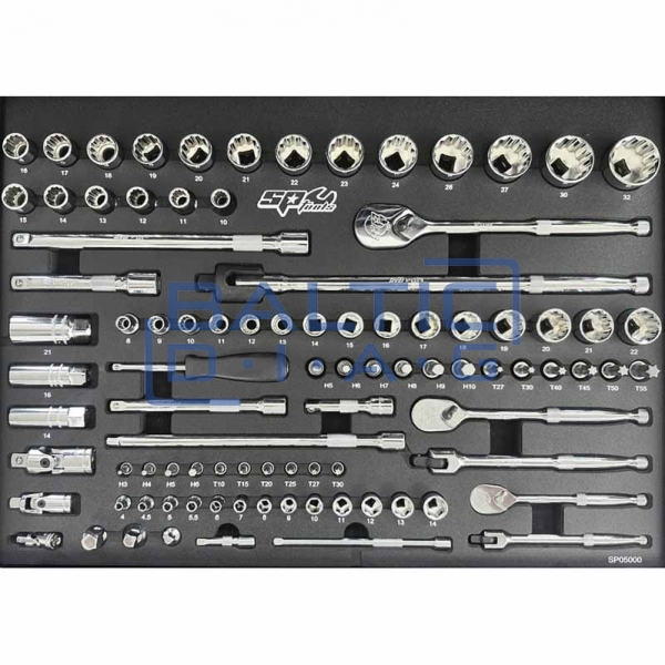 Tool trolley with 7 drawers and 233 pcs. tools SP Tools Custom Series