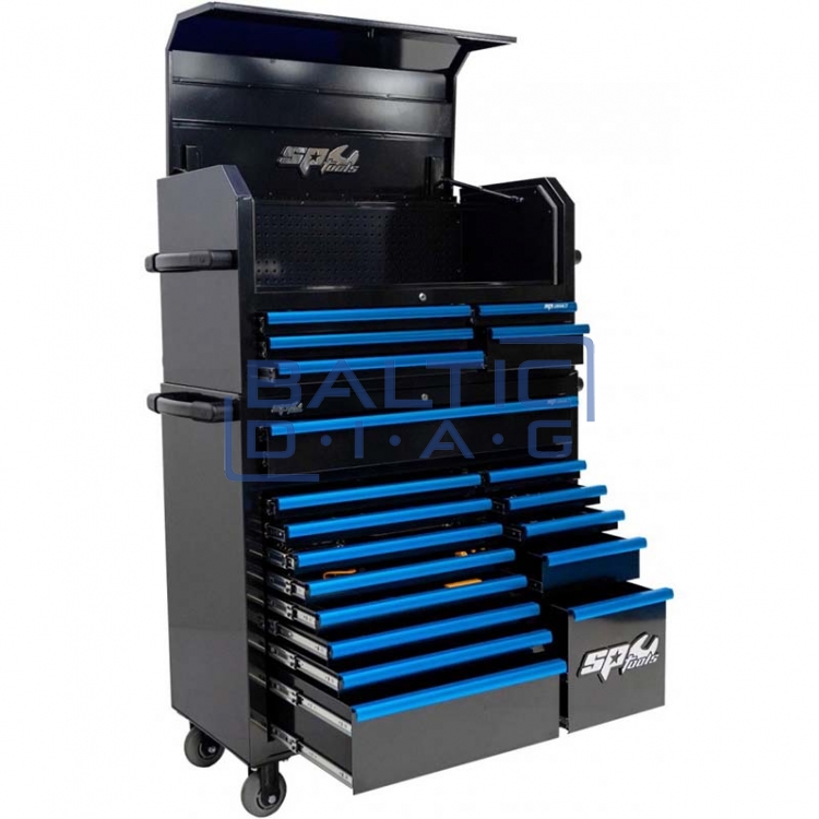 Įrankių vežimėlis su 14 stalčių bei papildoma 5 stačių spintele SPtools Custom series