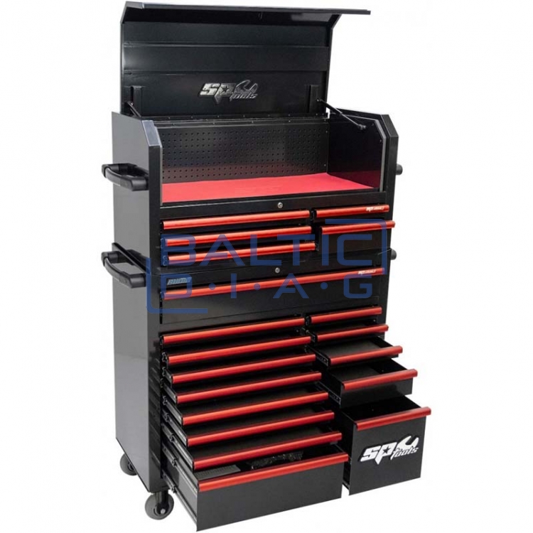 Tool trolley with 14 drawers and an additional 5 upright cabinet SPtools Custom series