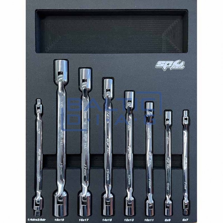 Įrankių vežimėlis su 14 stalčių ir 425 vnt. įrankiais SP Tools Custom Series